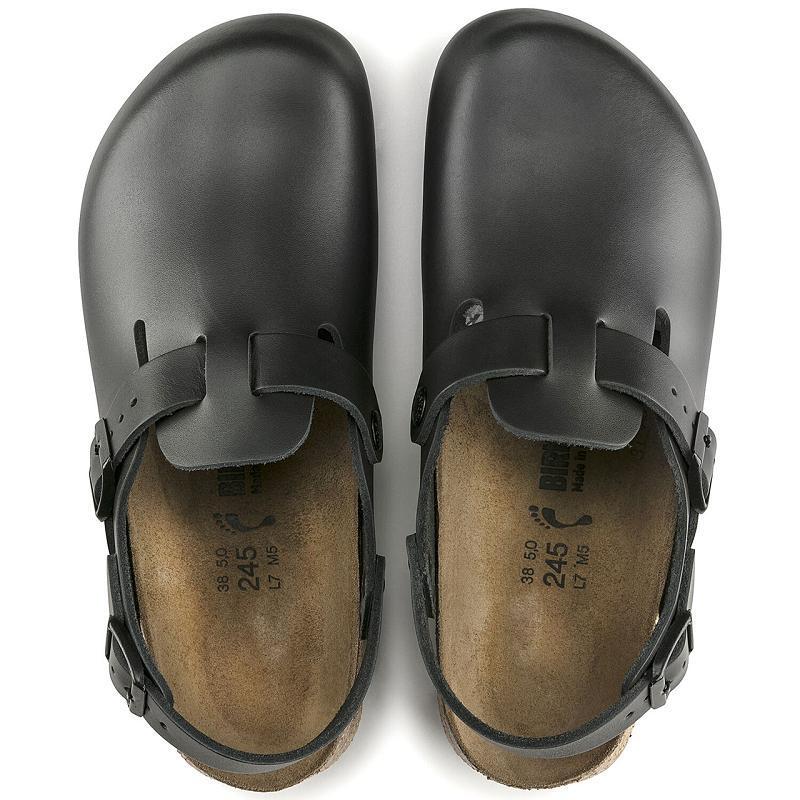 Birkenstock Tokyo Læder Træsko Herre Sort | DK 188UZG